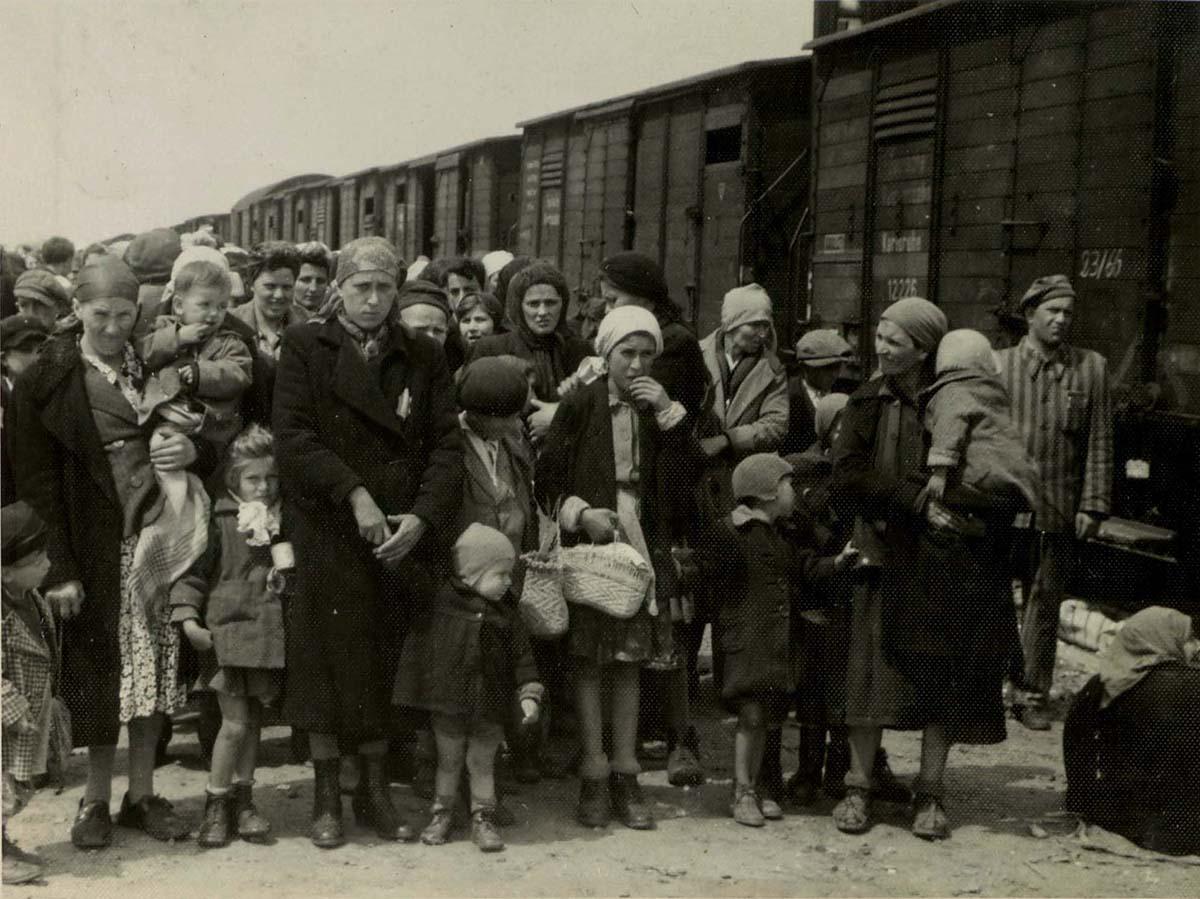 Birkenau, Poland, Women and children on the selection platform